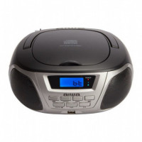 Reproductor de CD Portátil, Radio Fm, Bluetooth, Usb, AIWA BBTU-300BK Plata