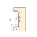 Perfil Gola Central Blanco - 3.90 Metros De Longitud La Unidad - Venta Por Metro Lineal