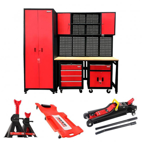 Pack Armario Modular+gato+caballetes+camilla Mecánico Fargo Tools  AICER