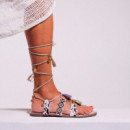 Sandalias Piel Abalorios y Flecos Montello  GIOSEPPO