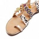 Sandalias Piel Abalorios y Flecos Montello  GIOSEPPO