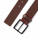 Cinturón de Piel Italiana con Logo Estampado en la Trabilla  HUGO BOSS