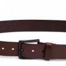 Cinturón de Piel Italiana con Logo Estampado en la Trabilla  HUGO BOSS