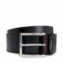 Cinturón de Piel con Logo en la Trabilla  HUGO BOSS