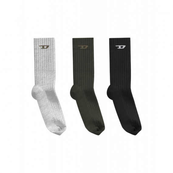 Pack de 3 Calcetines DIESEL Crew Sport Socks Multicolor Verde