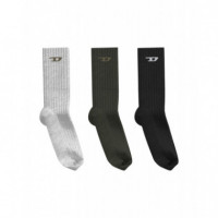 Pack de 3 Calcetines DIESEL Crew Sport Socks Multicolor Verde