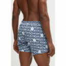 Bañador HUGO Estampado Logos Azul