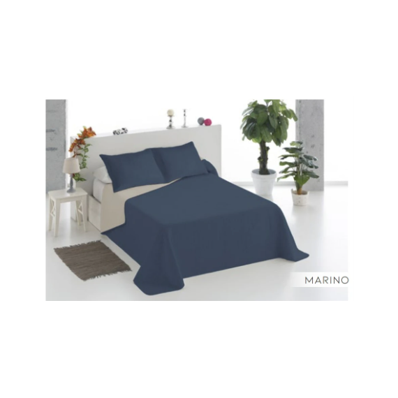 Colcha Bouti Duo 90 Reversible con Funda Cojin Marino  MILA ROSA