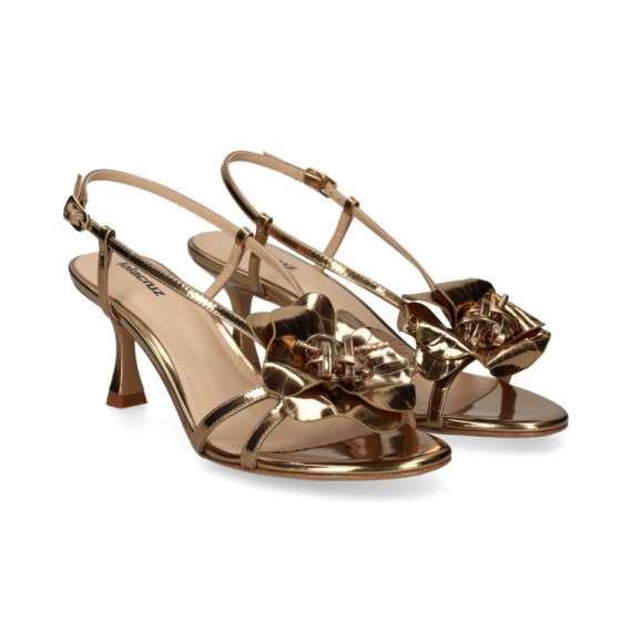 Sandalia Flor Oro  LOLA CRUZ