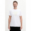 Ss Cn Flower Embro Tee Pure White  GUESS