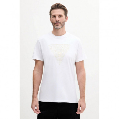SS CN FLOWER EMBRO TEE PURE WHITE