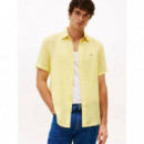 Pigment Dyed Linen Rf Shirt S/s Citronel  TOMMY HILFIGER