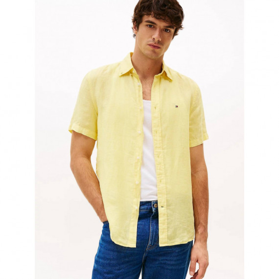 Pigment Dyed Linen Rf Shirt S/s Citronel  TOMMY HILFIGER