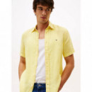Pigment Dyed Linen Rf Shirt S/s Citronel  TOMMY HILFIGER