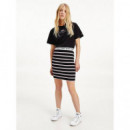 Tjw Stripe Bodycon Mid Skirt Black / Mul  TOMMY JEANS
