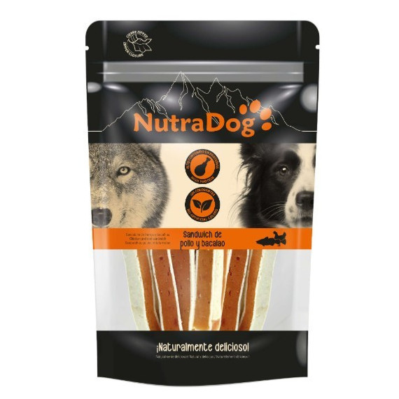 ICA Nutradog Perro Snack Sandwich Pollo y Bacalao 100 Gr