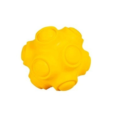 FREEDOG perro juguete pelota Rivet amarillo 7.8 cm