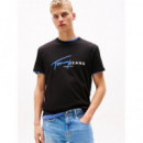 Camiseta Signature con Logo Estilo Grafiti de Tommy Jeans  TOMMY HILFIGER