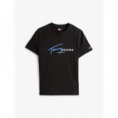 Camiseta Signature con Logo Estilo Grafiti de Tommy Jeans  TOMMY HILFIGER