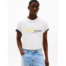 Camiseta Signature con Logo Estilo Grafiti de Tommy Jeans  TOMMY HILFIGER