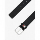 Cinturón de Piel con Logo en bajo Relieve de Tommy Jeans  TOMMY HILFIGER