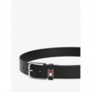 Cinturón de Piel con Logo en bajo Relieve de Tommy Jeans  TOMMY HILFIGER