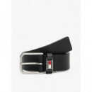 Cinturón de Piel con Logo en bajo Relieve de Tommy Jeans  TOMMY HILFIGER