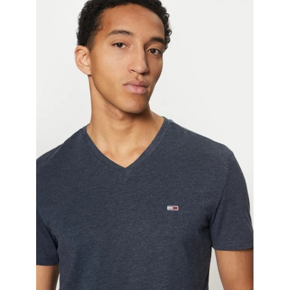 Camiseta Jaspeada de Corte Extra Slim y Cuello Pico de Tommy Jeans  TOMMY HILFIGER