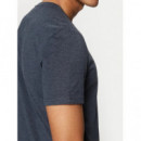 Camiseta Jaspeada de Corte Extra Slim y Cuello Pico de Tommy Jeans  TOMMY HILFIGER