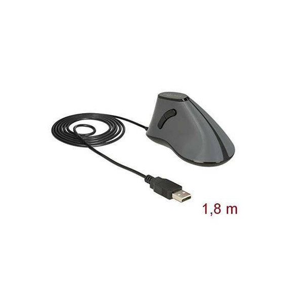 DELOCK Raton Optico Ergonomico Vertical con Cable USB 5 Botones 800DPI 12527