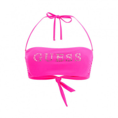 Parte de Arriba de Bikini Rhinestone Bandeau  GUESS