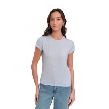 Camiseta Rhinestones Crew Neck  DKNY