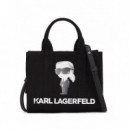 KARL LAGERFELD - Ikon Square Mini E W Tote - 999 - A3W50109/999