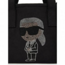 KARL LAGERFELD - Ikon Rhinestone Sm Shopper - 999 - A3W50023/999
