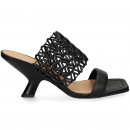 Pala 2 Tiras 1 Enrejada Piel Negro  CHANTAL