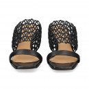 Pala 2 Tiras 1 Enrejada Piel Negro  CHANTAL