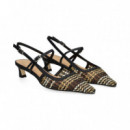 sin Talon Rafia Negro Multicolor  CHANTAL