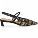 sin Talon Rafia Negro Multicolor  CHANTAL