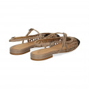 sin Talon Trenzado Piel Negro+beige  CHANTAL
