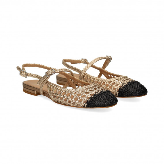 sin Talon Trenzada Negro+platino  CHANTAL