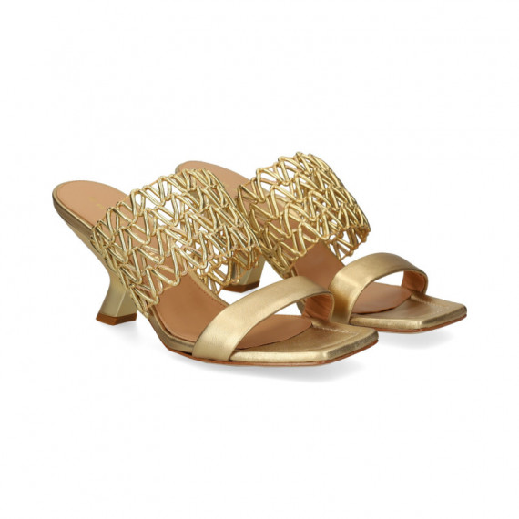 Pala 2 Tiras 1 Enrejada Metalizada Oro  CHANTAL