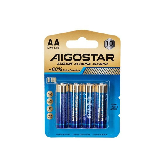 AIGOSTAR Pack 4 Pilas AA Alcalinas