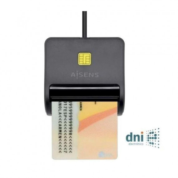 Lector de Dni Tarjetas Ext Negro AISENS