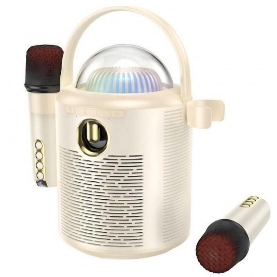 HOCO BS59 Altavoz BLUETOOTH Karaoke con 2 Micrófonos Beige