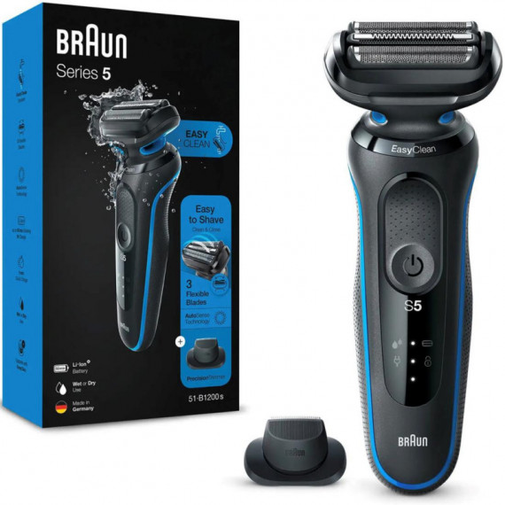 BRAUN Afeitadora 51-B1200S Serie 5 Recargable, Wet & Dry