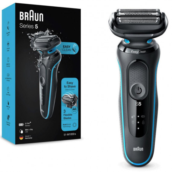 BRAUN Afeitadora 51-M1000S Serie 5 Recargable, Wet & Dry