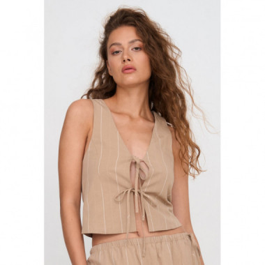 Chaqueta mujer Chaleco 24COLOURS 12370 Beige con Nudo