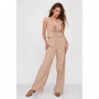 Chaqueta Mujer Chaleco 24COLOURS 12370 Beige con Nudo