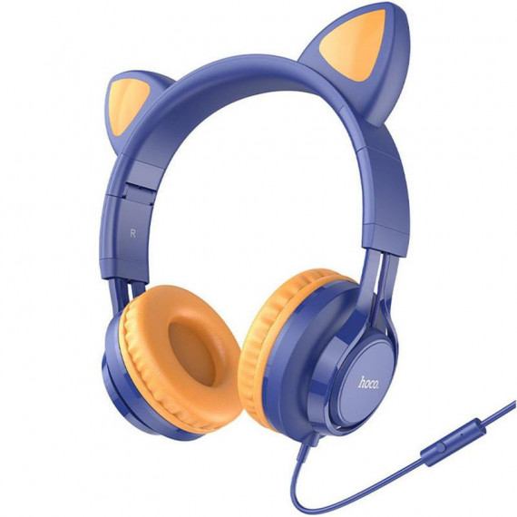 HOCO W36 Auriculares con Orejas de Gato y Micrófono - Azul