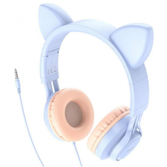 HOCO W36 Auriculares con Orejas de Gato y Micrófono - Azul